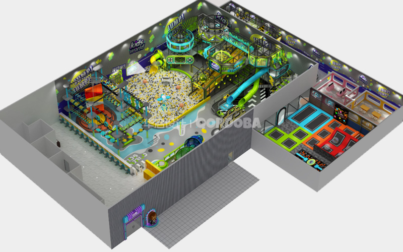 Mallorca 800㎡ Parque infantil cubierto Kids World | Solución de juego premium de QORDOBA