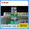 FEC todo en uno: trampolín de juego suave, pared de escalada, tirolesa y juegos interactivos