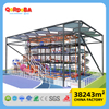 Estructura de guerrero Ninja interior con juego de obstáculos de escalada de red de cuerda para parque de atracciones