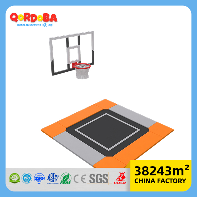 Trampolín de PVC de alta calidad con aro de baloncesto para centro de juegos infantiles
