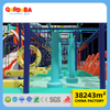 FEC todo en uno: trampolín de juego suave, pared de escalada, tirolesa y juegos interactivos